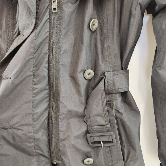 North Face Hyvent Black double Breasted Trench Coat Womens M - Picture 5 of 12